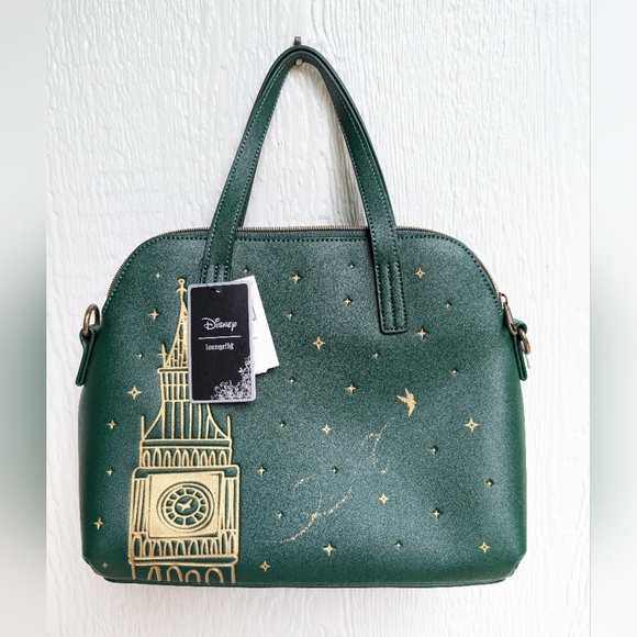 NWT Loungefly Disney Mini Satchel Bag Peter Pan Big Ben Green Dome Tinkerbell - Picture 3 of 7